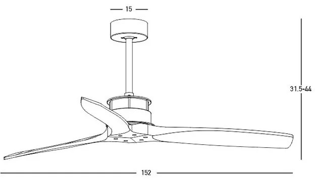 Ventilator de tavan cu telecomanda Gioia auriu/lemn nuc