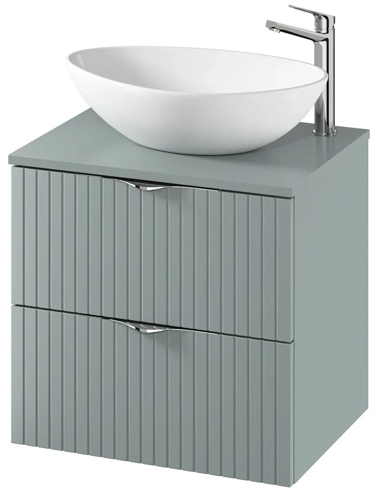 Dulap baie suspendat 60 cm pentru lavoar, fiord mat, MDF, Cersanit Tirso 600x450 mm, Fiord mat