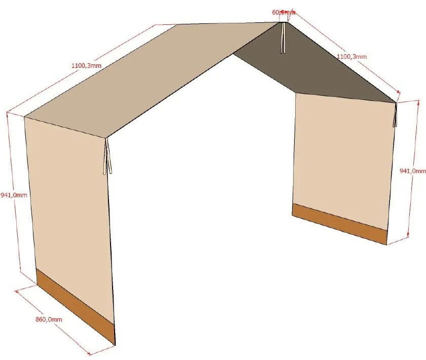 Draperie pentru copii maro deschis pentru pat din bumbac 86x414 cm Forrest – Vipack
