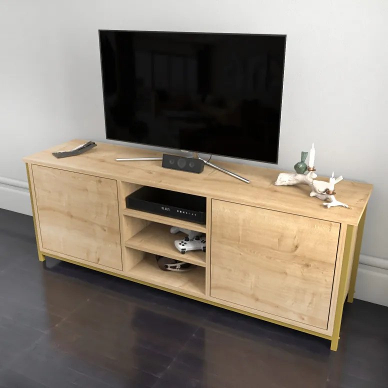 Comoda TV Otis - Gold, Oak