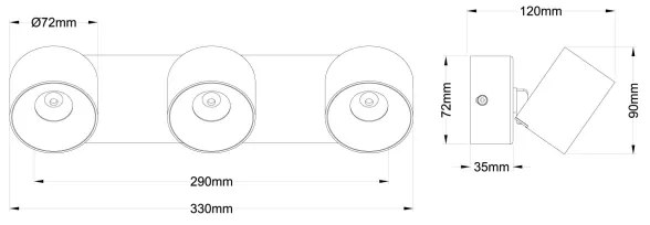 Globo 56961-3S - Spot LED RAE, 3xLED/6W/230V
