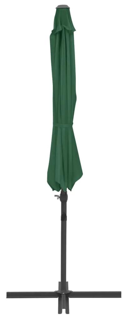 Umbrela suspendata cu stalp din otel, verde, 300 cm Lysegronn, 300 x 255 cm