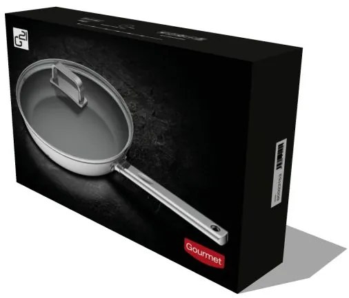 G21 tigaie Magic Gourmet cu capac, oțel inoxidabil - 28 cm