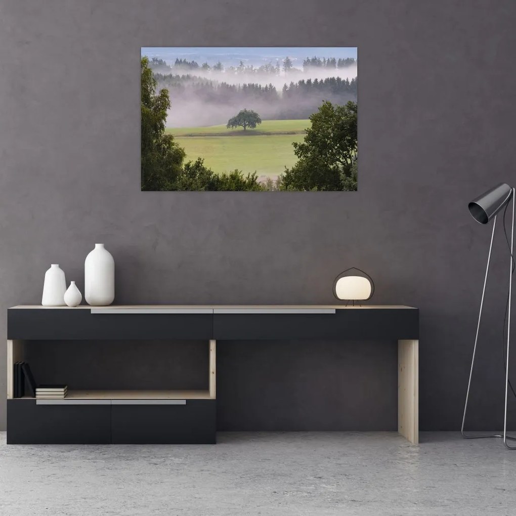 Tablou - Lunca cu copac (90x60 cm)