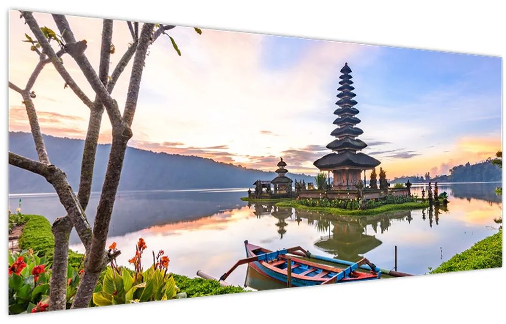 Tablou - Templul Pura Bratan (120x50 cm)