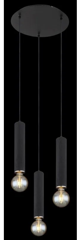 Lustra cu 3 pendule design modern MARION negru, nickel
