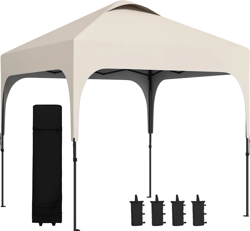 Outsunny Tonelă 2,5 x 2,5 m barnum de grădină Pop-up pliabil înălțime reglabilă Oxford anti-UV50+ cadru oțel sac de transport | Aosom Romania