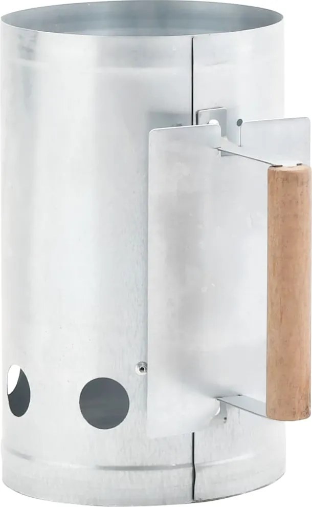 vidaXL Demaror șemineu și grătar cu cărbune, oțel galvanizat