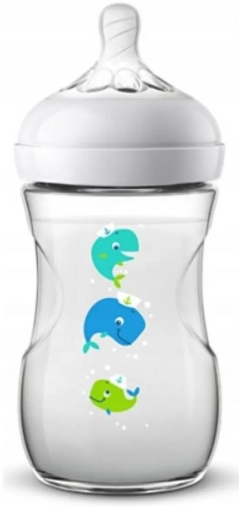 Baby sticla Natural Avent, Balenă, 260 ml