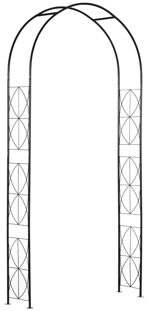 Outsunny Arc pentru Trandafiri si Plante Cataratoare din Otel, Arc de Gradina ca Suport pentru Plante si Decoratiuni, 114x30x230cm, Negru