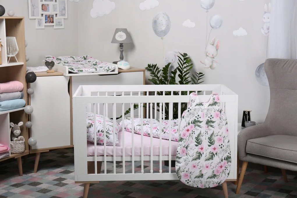 ShopJK SAC DE DORMIT PENTRU COPII - BUMBAC - TRANDAFIRI