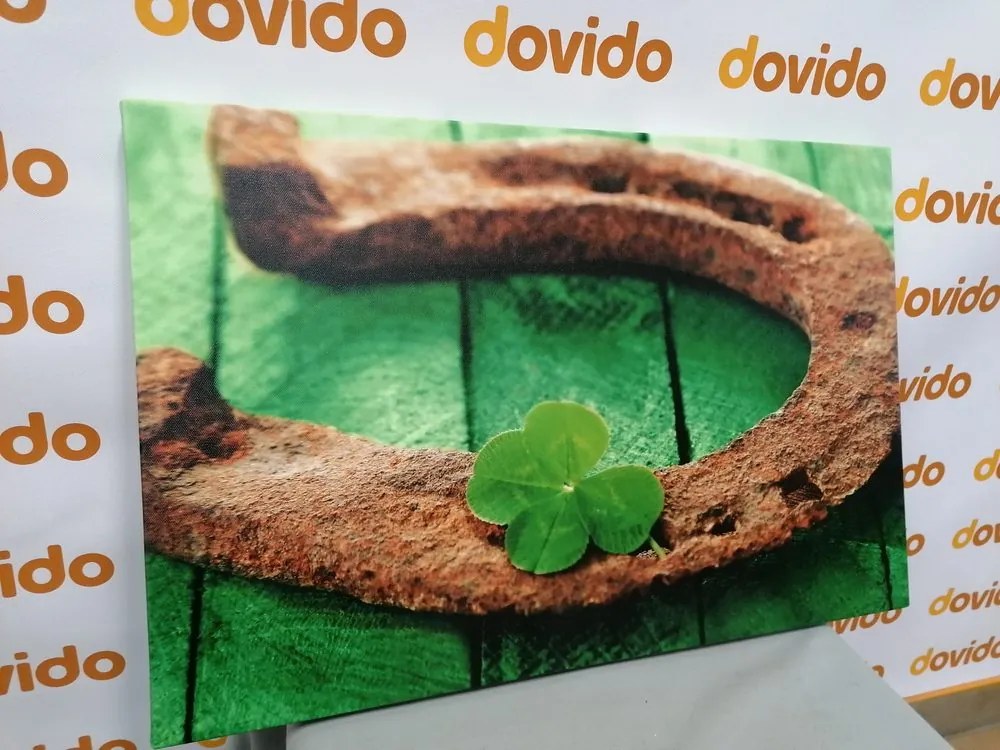 Tablou trifoi cu patru frunze pentru noroc