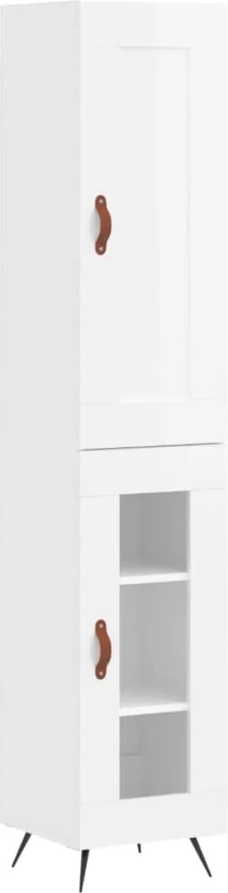 vidaXL Dulap înalt, alb extralucios, 34,5x34x180 cm, lemn prelucrat
