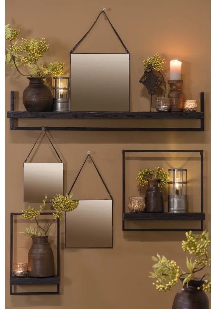 Raft negru mat din lemn de brad Maddison – Light &amp; Living