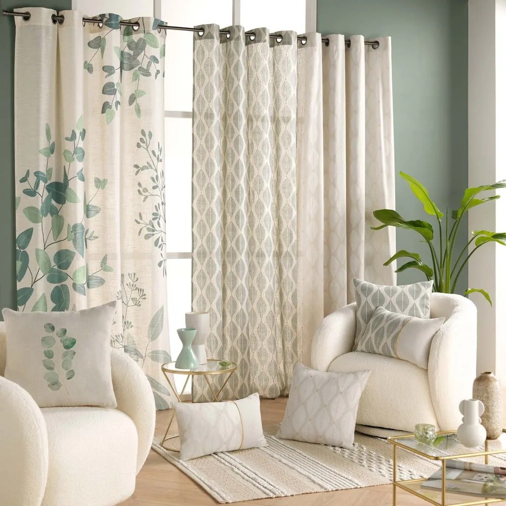 Draperie verde-bej 140x260 cm Botanica – douceur d'intérieur