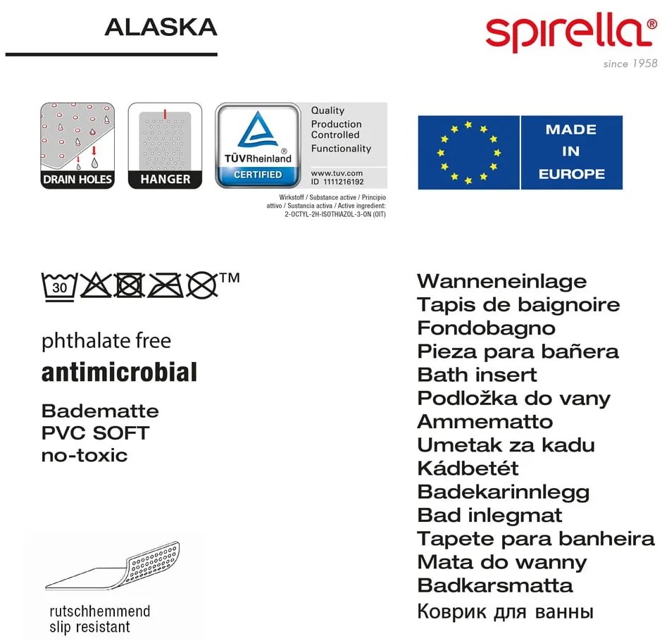 Protecție antiderapantă pentru duș 55x55 cm Alaska – Spirella