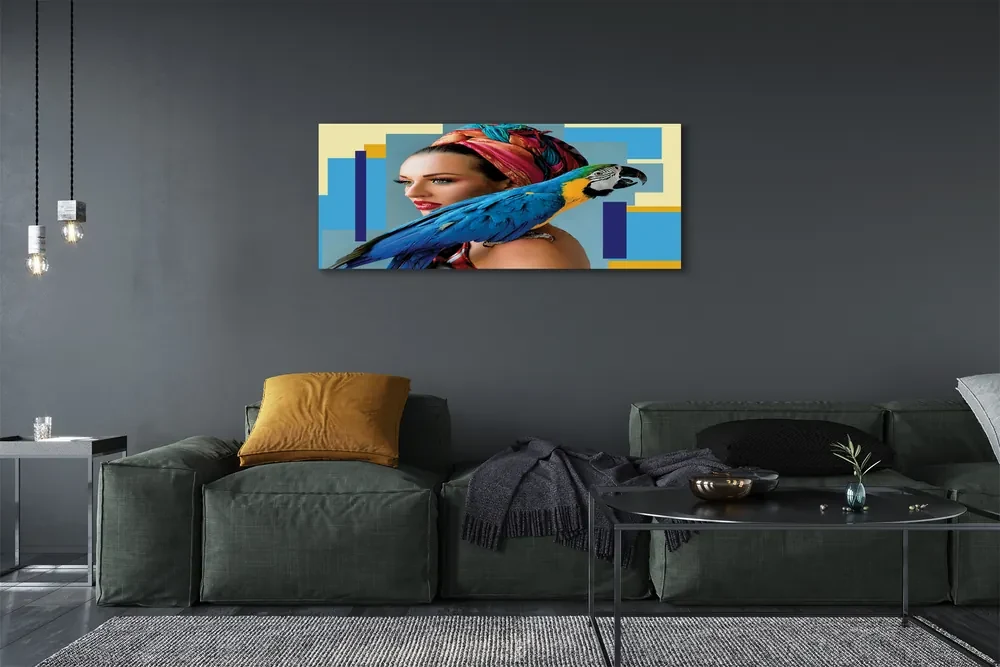 Tablouri canvas Macaw pe umăr