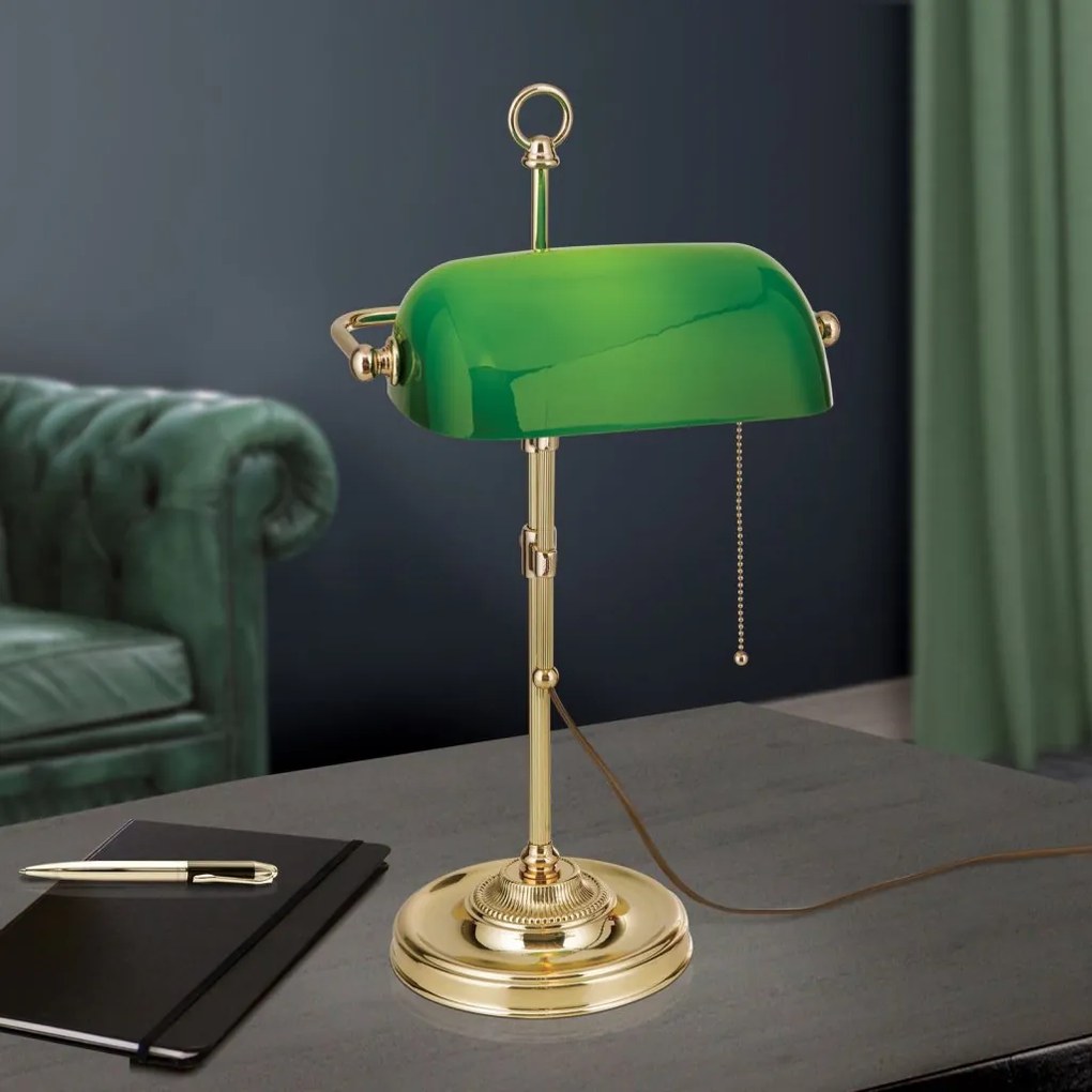 Veioza/Lampa de masa stil clasic HARVARD H-53cm alama/verde