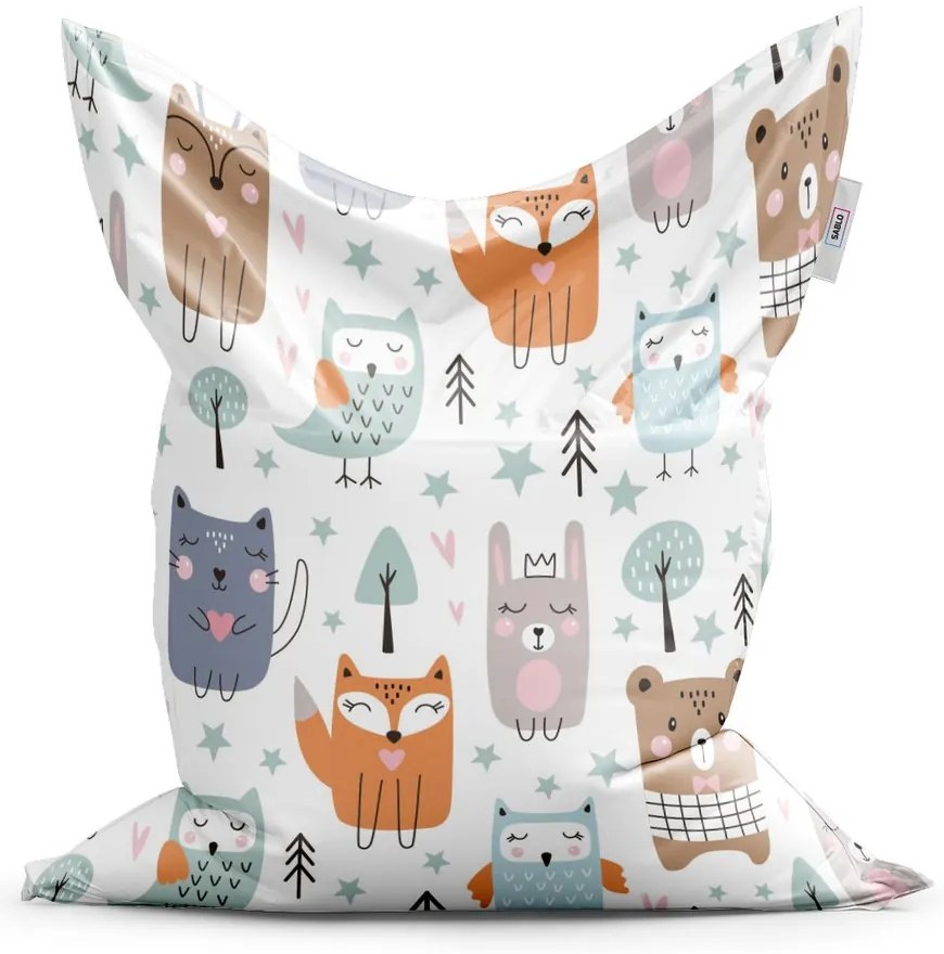 Sac de șezut Classic animale de pădure desenate - pentru copii, colorat