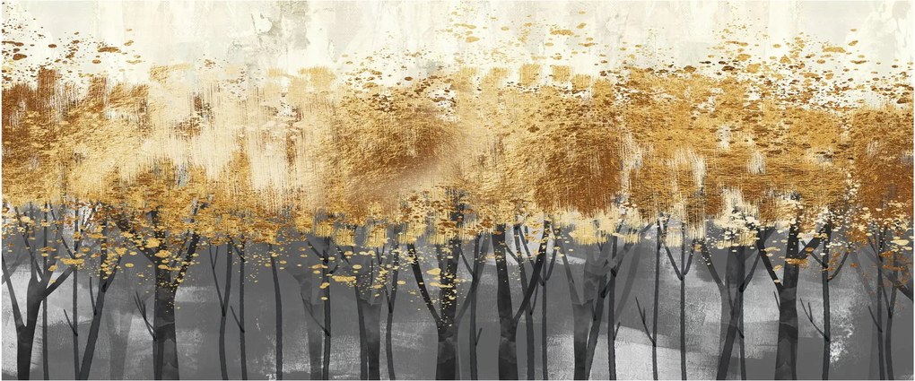 Tablou - Copaci aurii (120x50 cm)