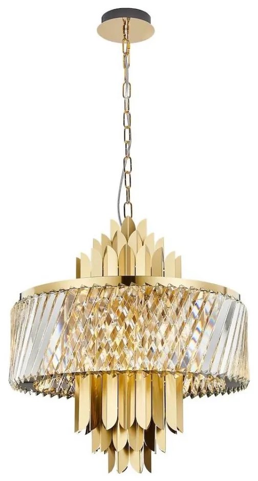 Lustră pe lanț MARGOT 9xE14/40W/230V d. 55 cm auriu