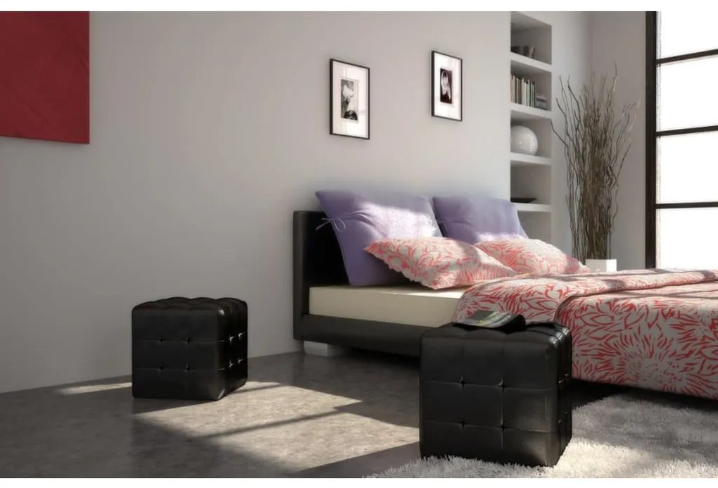 60740 vidaXL Set 2 taburete, Negru