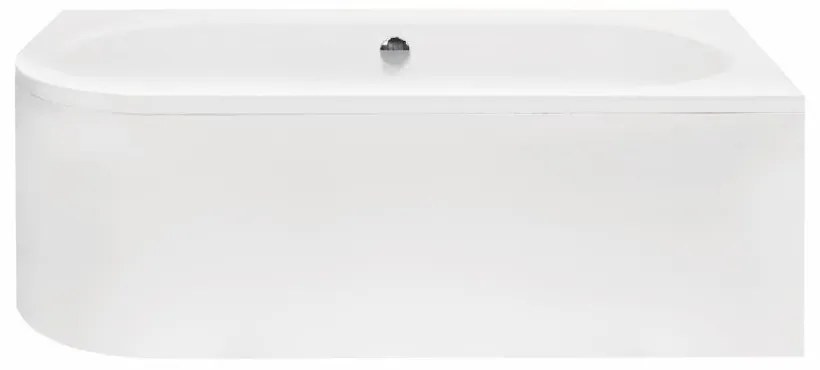 Cada baie asimetrica alba, acril, 150 x 75 cm, orientare dreapta, Besco Avita 1500x750 mm, Dreapta