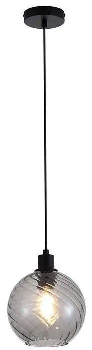 Pendul metal negru, sticla fumurie Radiance