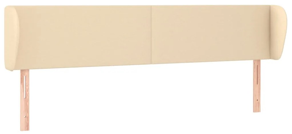 vidaXL Tăblie de pat cu aripioare crem 163x23x78/88 cm material textil