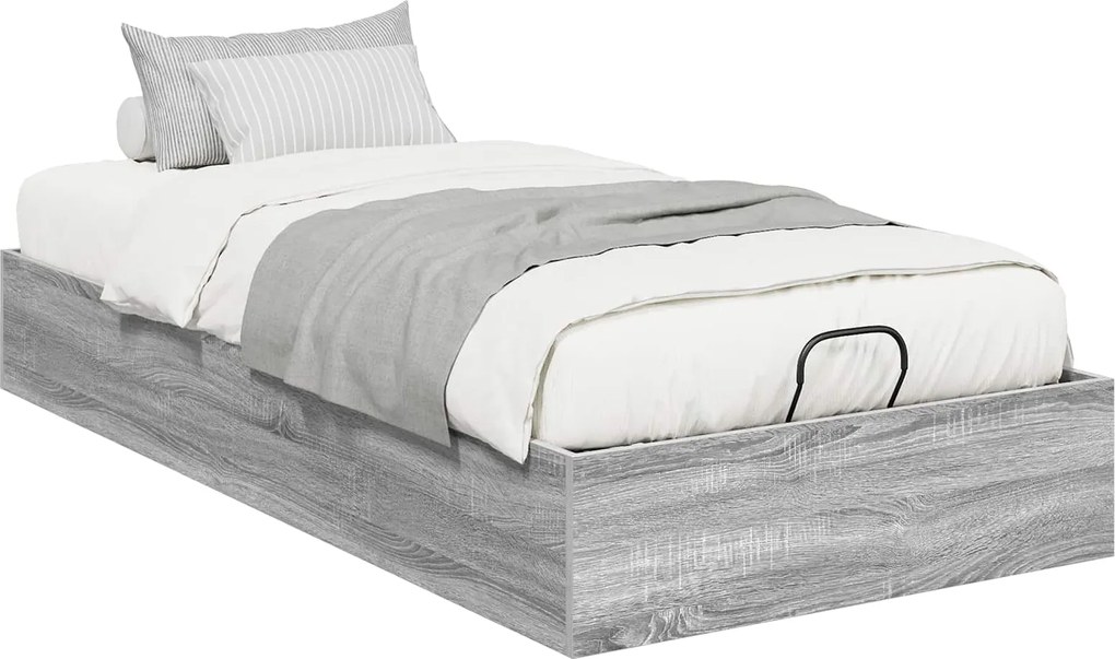vidaXL Cadru de pat otoman Sonoma gri 80,5 x 200 cm Lemn prelucrat