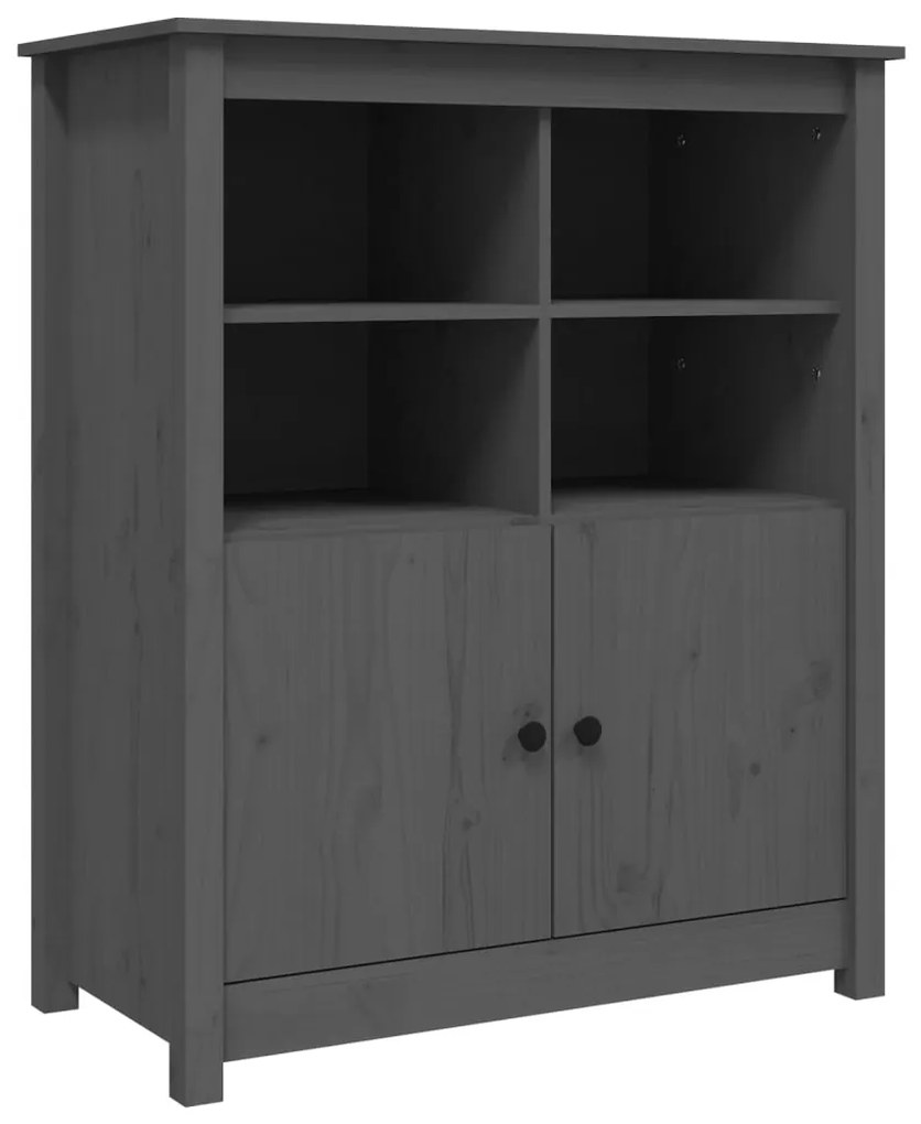 821514 vidaXL Servantă, gri, 83x41,5x100 cm, lemn masiv de pin