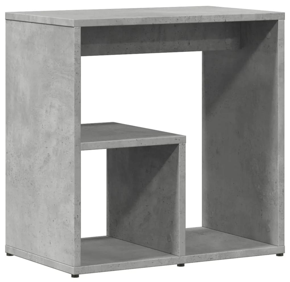 840561 vidaXL Masă laterală, gri beton, 50x30x50 cm, PAL