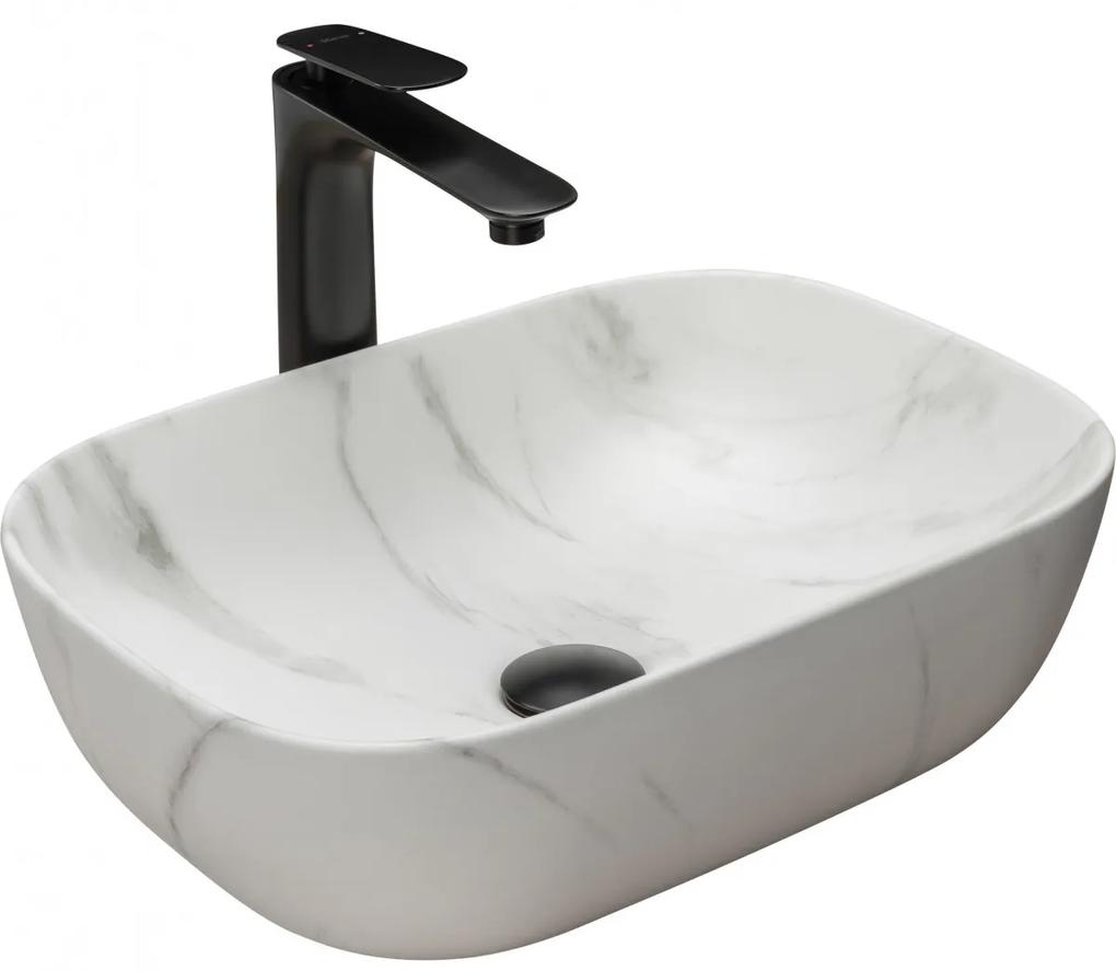 Lavoar Belinda Marmura Mat ceramica sanitara - 46 cm