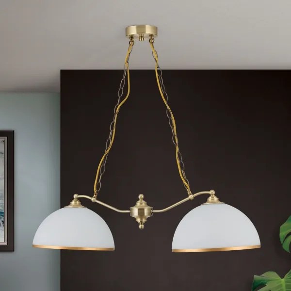 Lustră pe lanț Orion HL 6-1810/2 OLD LAMP 2xE27/40W/230V alb/bronz