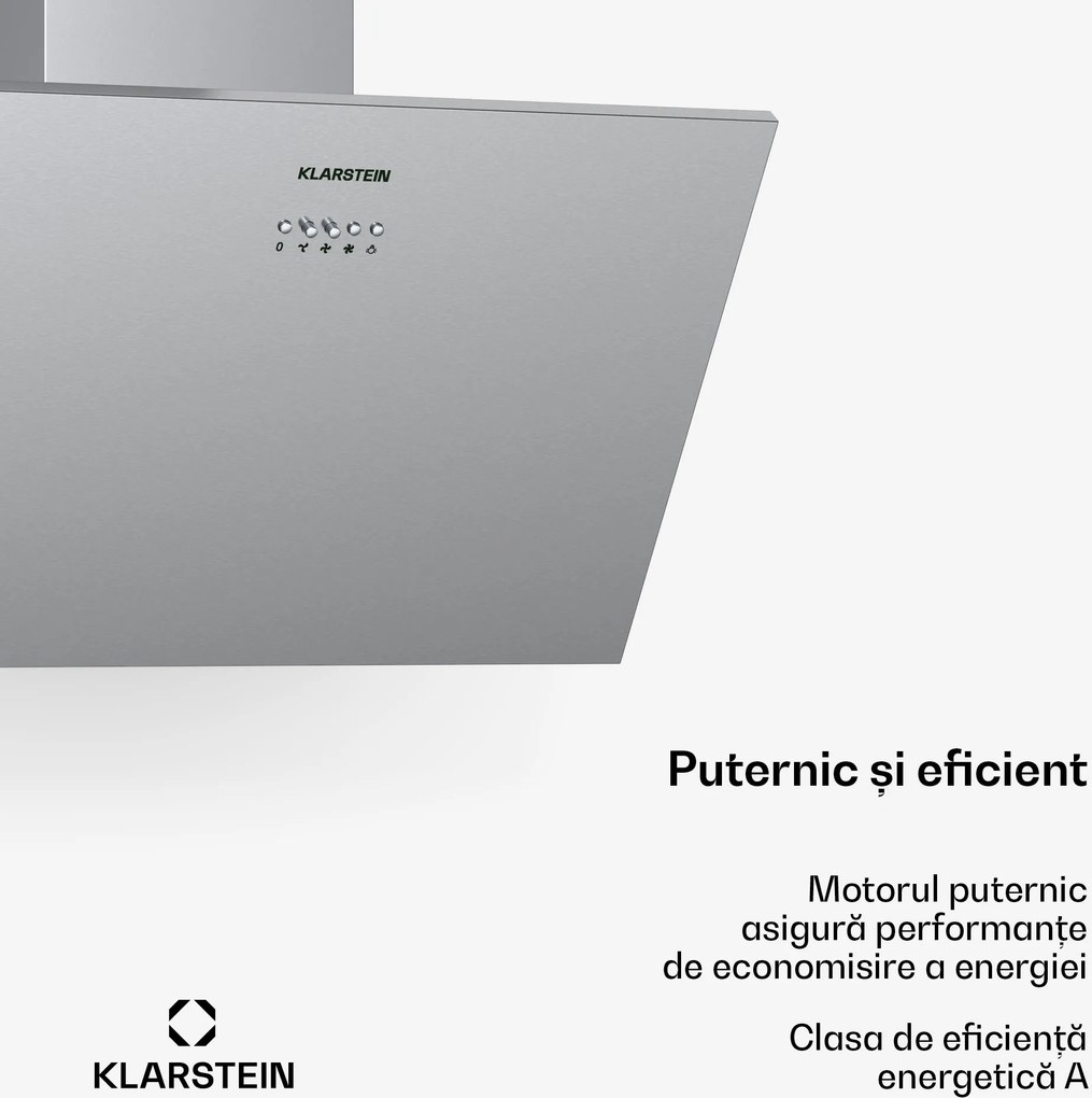 Klarstein Silver Lining 60, hotă de aburi, 60 cm, 600m³/h, EEK, A, oțel inoxidabil