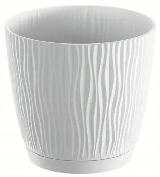 Ghiveci decorativ de flori, rotund, alb, 1.6 L, 14.9x13.9 cm, Sandy P