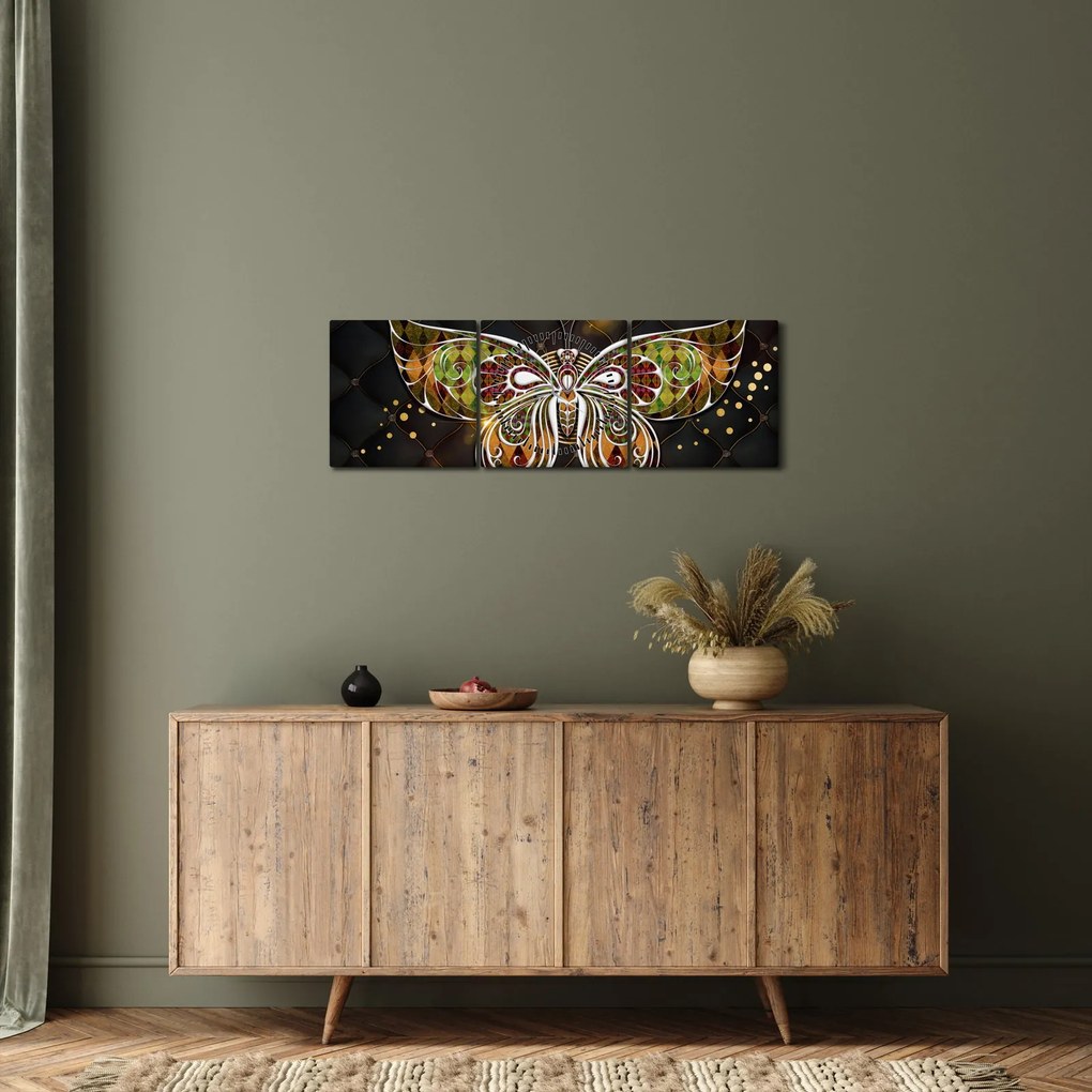 Tablou - Fluture magic (cu ceas) (90x30 cm)