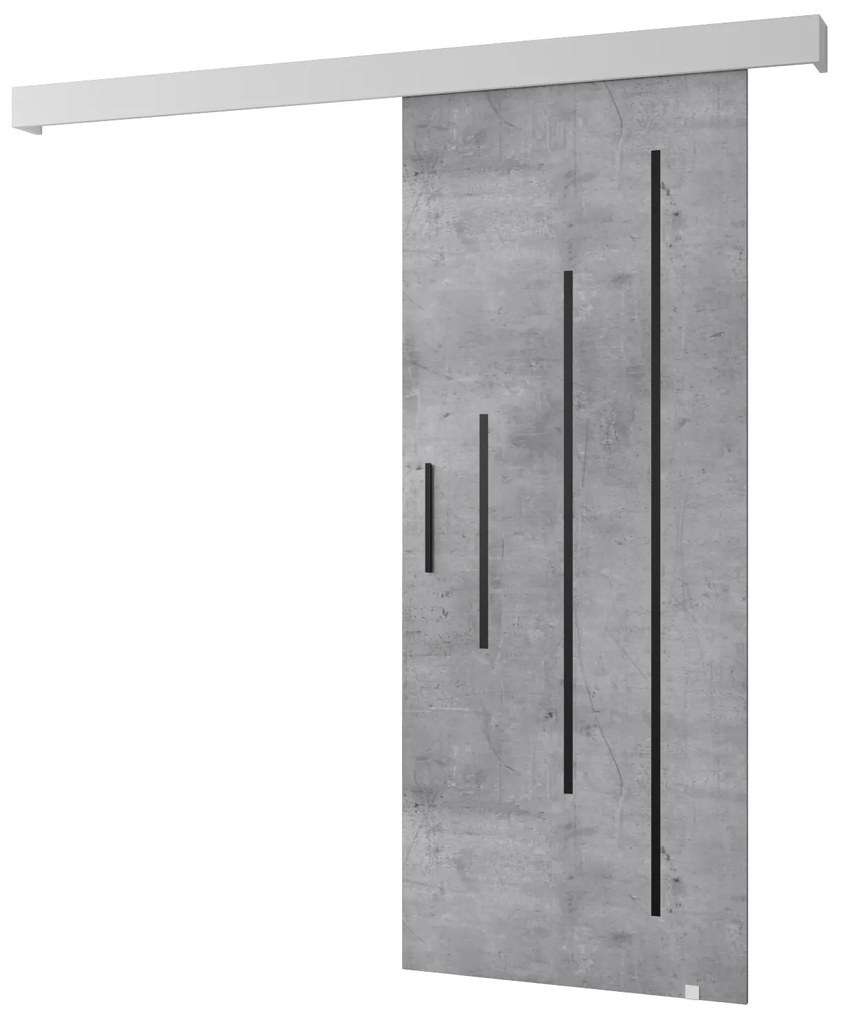 Uși culisante 90 cm Sharlene Y (beton + alb mat + negru). 1044014
