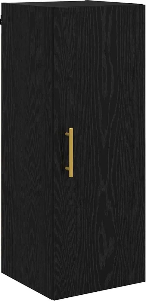 vidaXL Dulap montat pe perete Stejar Negru 34,5 x 34 x 90 cm