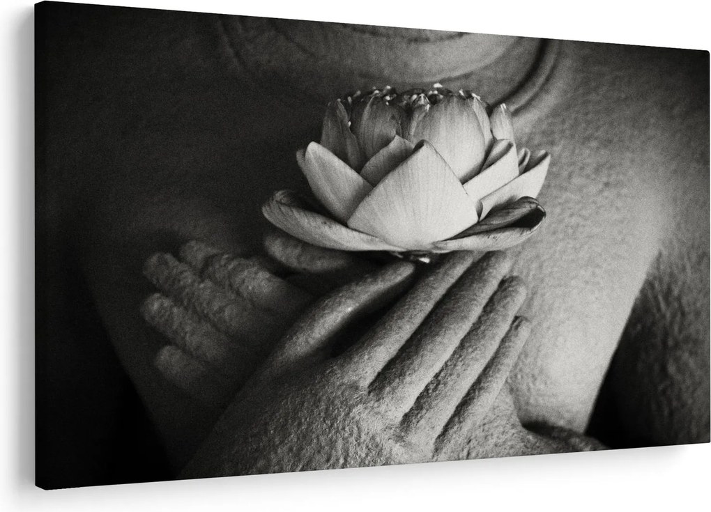 Tablou - Lotus în mâinile lui Buddha (90x60 cm)