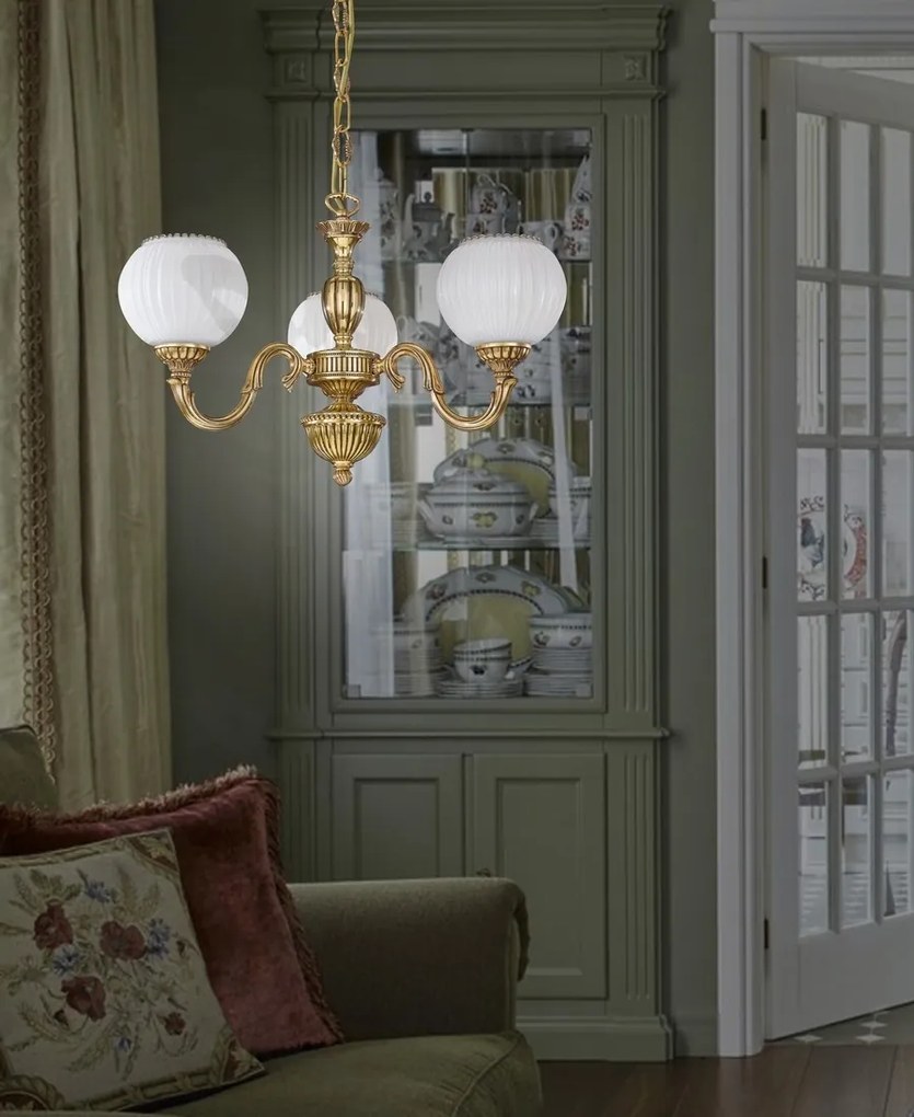 Candelabru din alama cu 3 brate design italian 9350