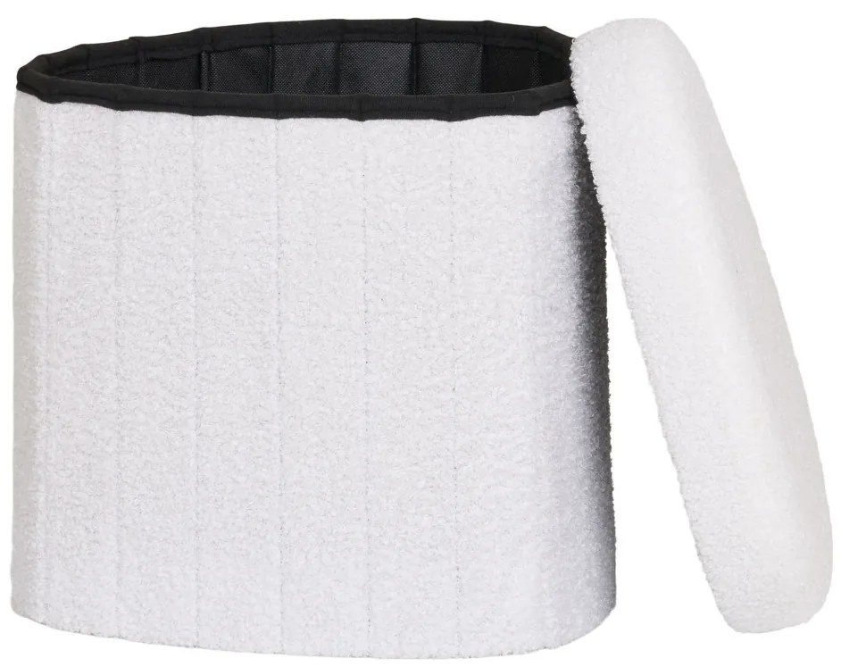 Medford puf, pluș, alb, 42,5x36,5 cm