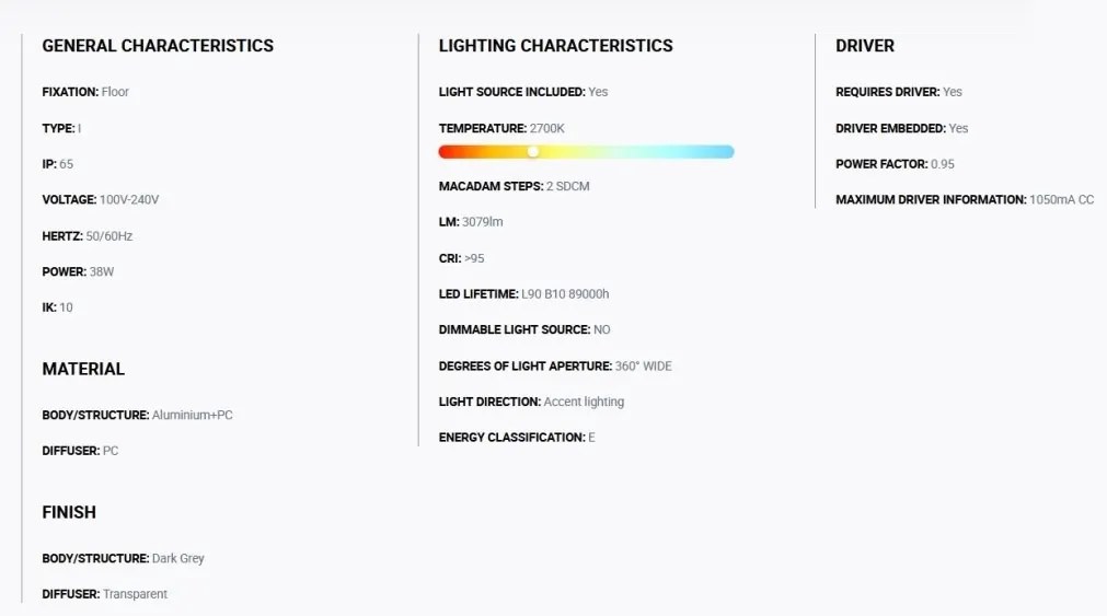 Stalp LED iluminat exterior simetric 360º wide IP65 RUSH 310cm 2700K