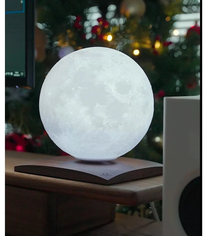 Veioză maro închis LED din lemn de nuc (înălțime 19,5 cm) Smart LunaSpin – Gingko