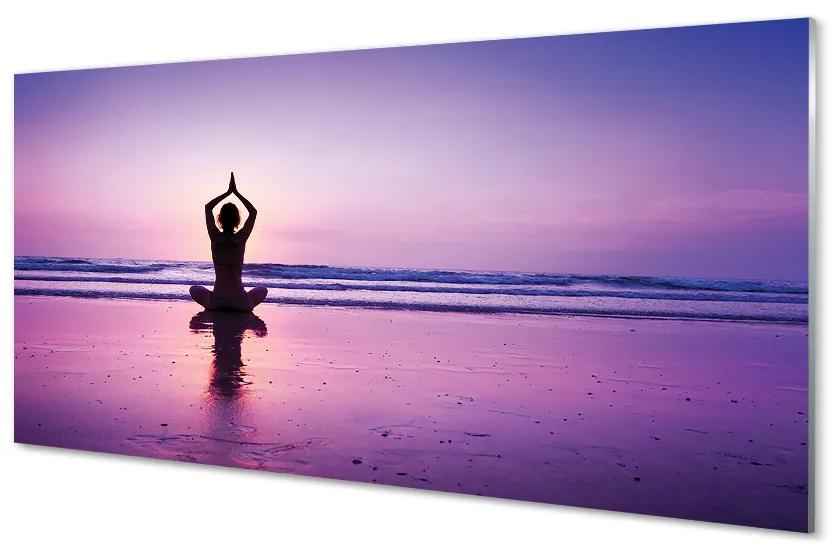 Tablouri pe sticlă Femeie yoga mare