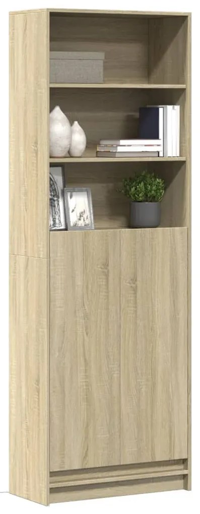 vidaXL Dulap înalt cu LED stejar sonoma 69x32,5x200 cm lemn prelucrat