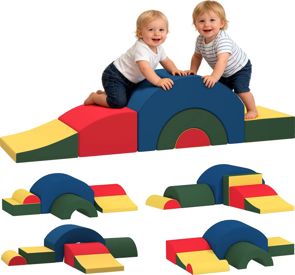 AIYAPLAY Modul motricitate bebeluși 6PCS parcurs motricitate din spumă EVA pentru copii preșcolari, multicolor | Aosom Romania