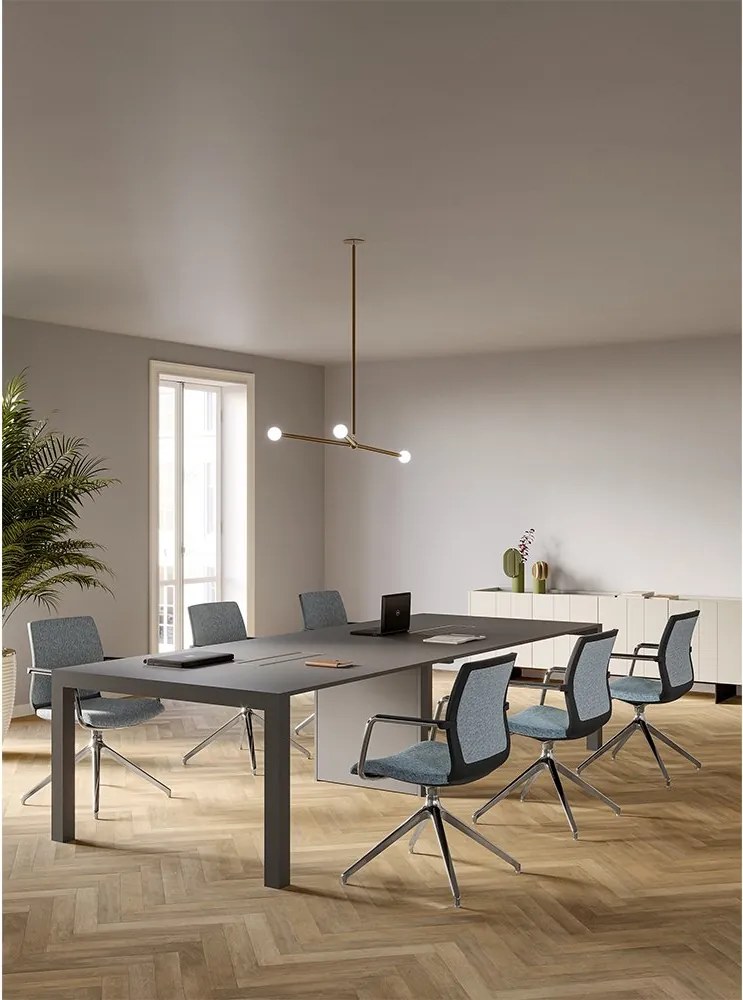 Scaun lemn masiv Karma – Scaun pivotant cu 4 picioare din aluminiu polisat
