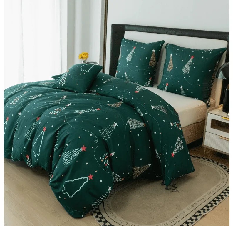 Lenjerie de pat din microfibra CHRISTMAS DRIFT verde Dimensiune lenjerie de pat: 70 x 90 cm | 140 x 220 cm