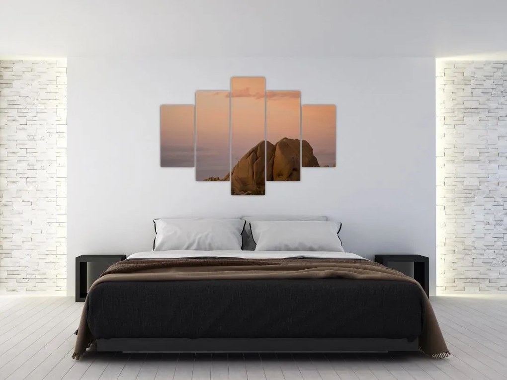 Tablou cuu apus de soare în stânci (150x105 cm)